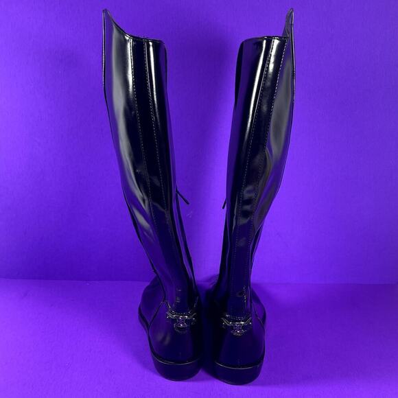 Sam Edelman Women's Black Polished Leather Cesar‎ Riding Boot Shoe Size 7.5-NEW - Picture 4 of 9